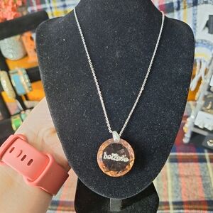 CHICOS PENDANT NECKLACE PINK BELIEVE GIFT NECKLACE